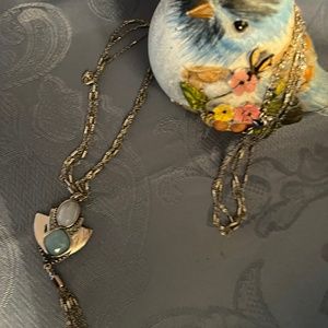 Silvertone semi stone necklace